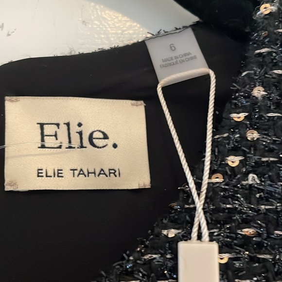 ELIE. - ELIE  TAHARI Black and gold sheath dress size 6 - Picture 7 of 11
